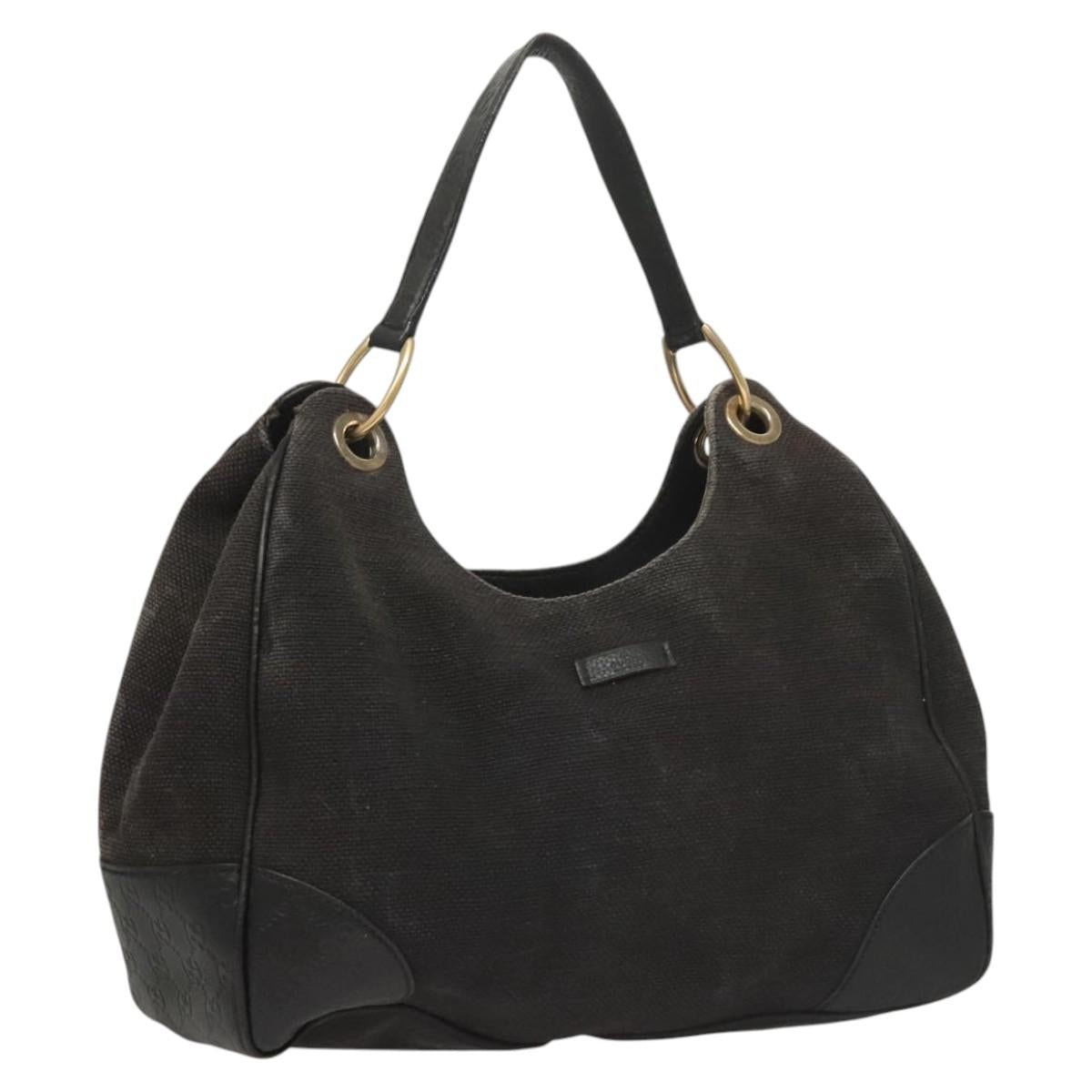Gucci Shoulder Bag Canvas Outlet Black Gold